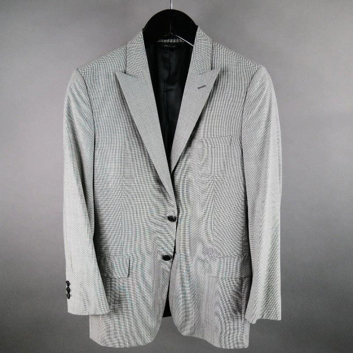 PRADA 38 Regular Black & White Houndstooth Wool Sport Coat