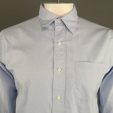 THOM BROWNE Size XXL Blue Glenplaid Cotton Button Up Long Sleeve Shirt