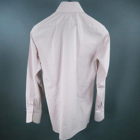 TOM FORD Size M Pink Micro Plaid Cotton Long Sleeve Shirt