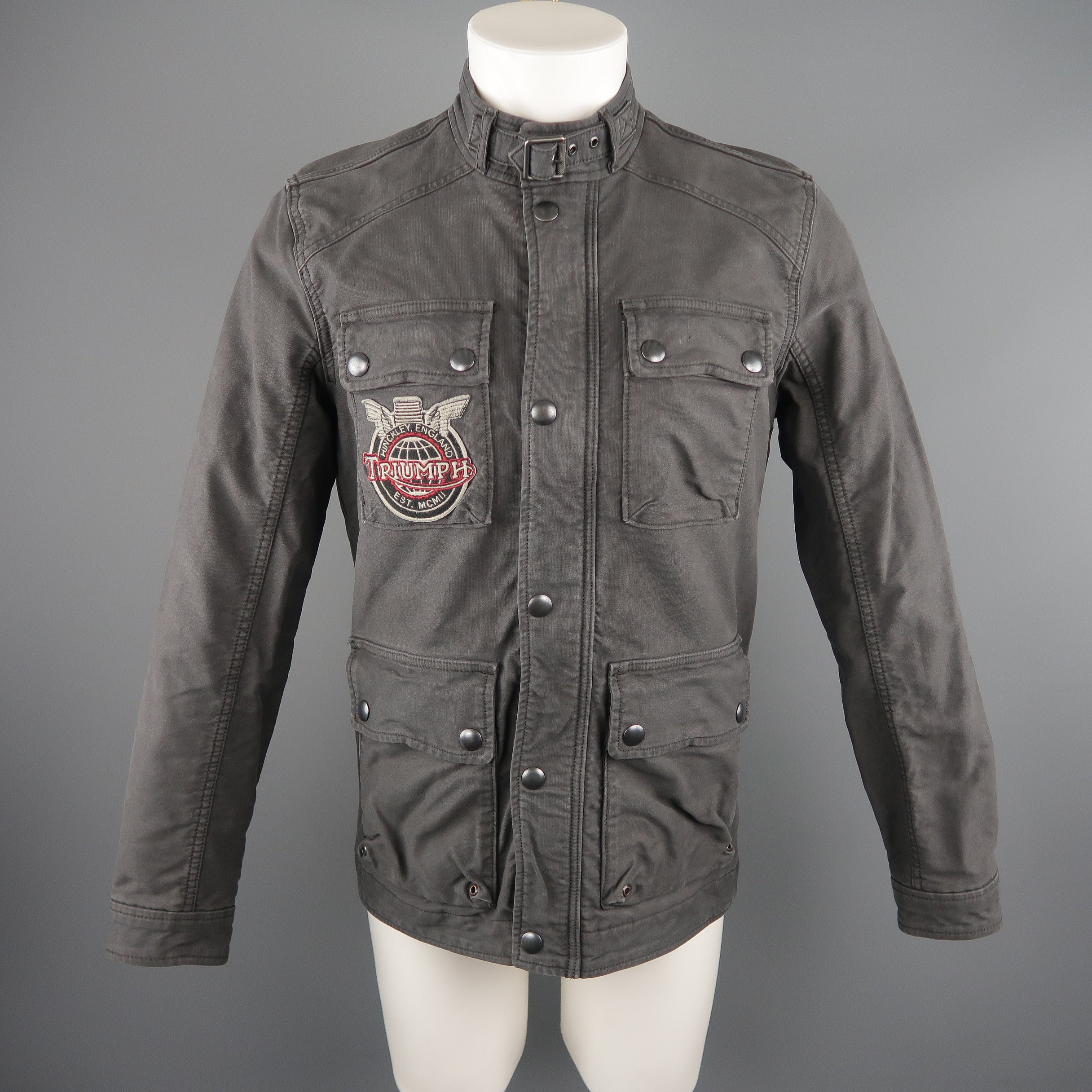 Consignment Sui for Motorcycle Jacket Designer TRIUMPH – LUCKY S Gray Generis BRAND