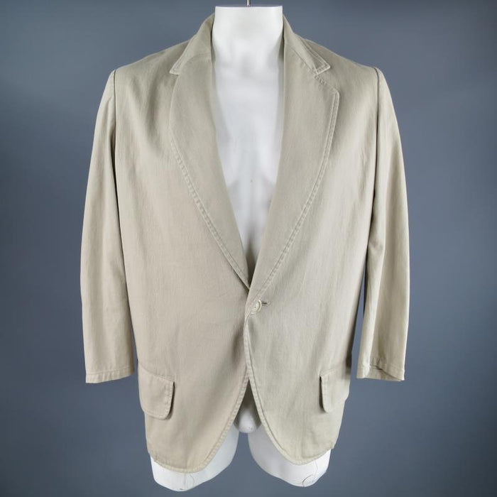 Y's by YOHJI YAMAMOTO Large / JP 3 Long Khaki Cotton Sport Coat