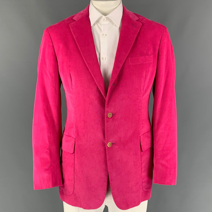 POLO by RALPH LAUREN Size L Pink Corduroy Cotton Notch Lapel Sport Coat