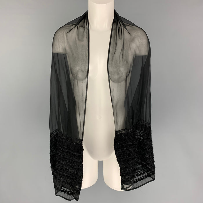 GIORGIO ARMANI Black Silk Blend See Through Cardigan