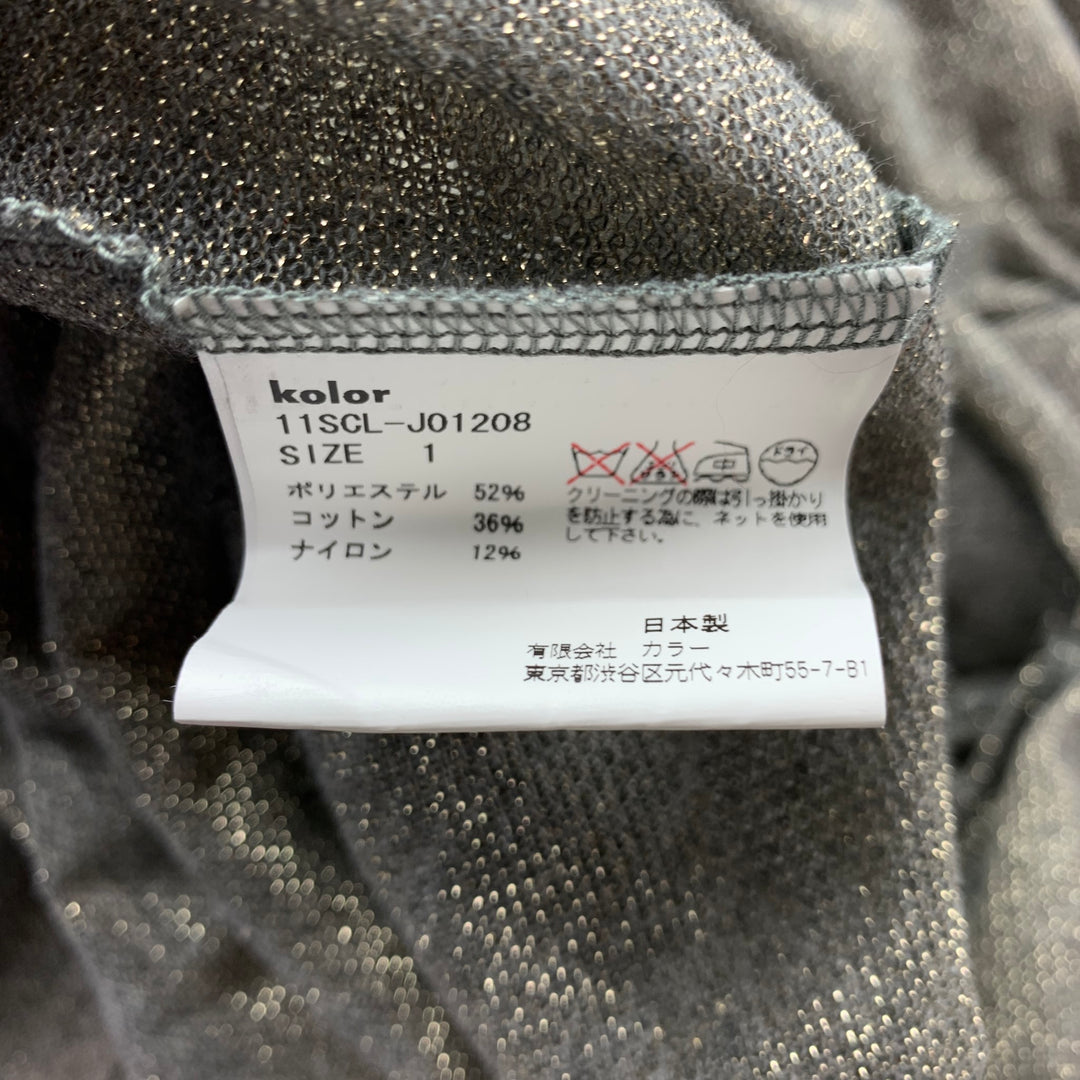 KOLOR Size S Silver & Grey Metallic Polyester Blend Jacket