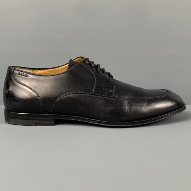 BALLY Size 6.5 Black Leather Lace Up Shoes
