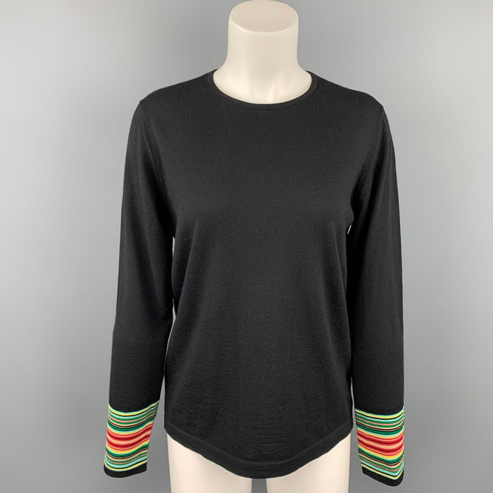 DRIES VAN NOTEN Size S Black Merino Wool Blend Pullover