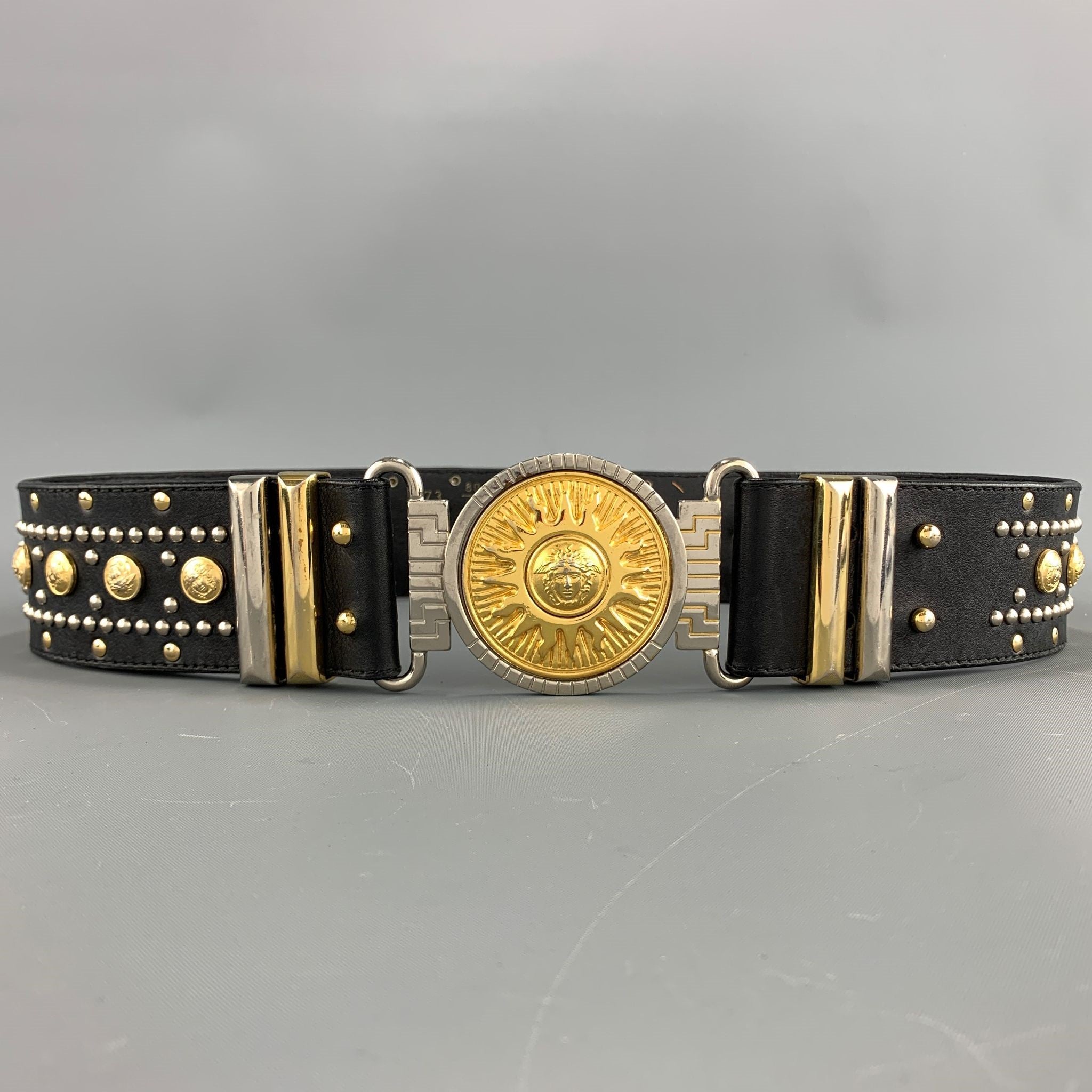 Versace - Authenticated Belt - Leather Black for Men, Good Condition