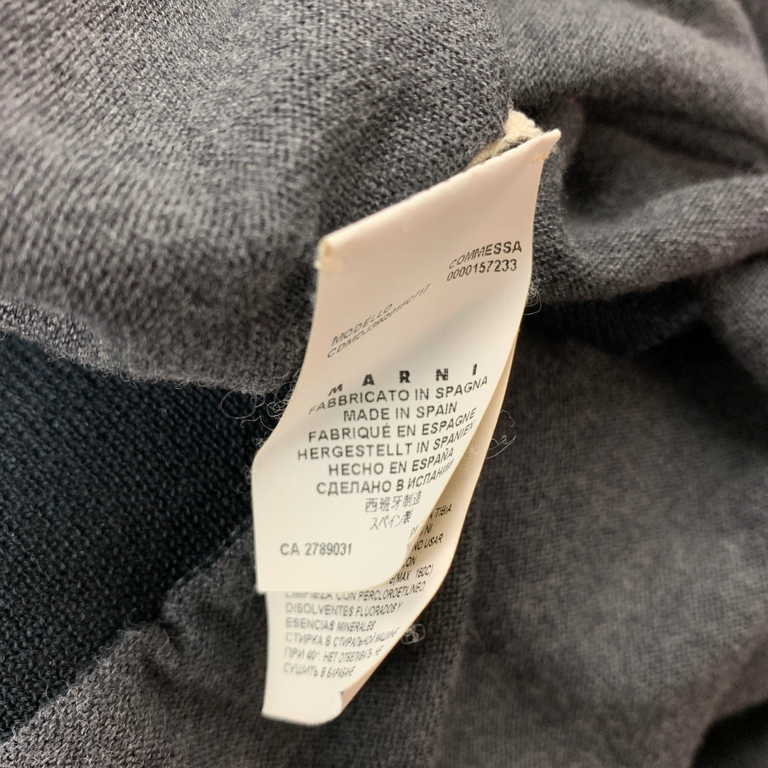 MARNI Size 6 Grey Jersey Two Tone Cotton Cardigan