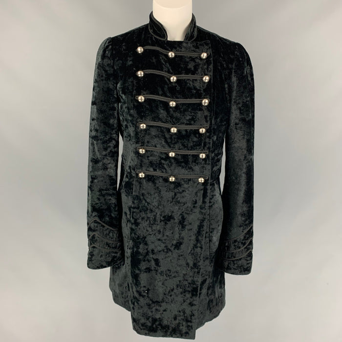 MARC by MARC JACOBS Size M Black Velvet Rayon / Polyester Double Breasted Coat