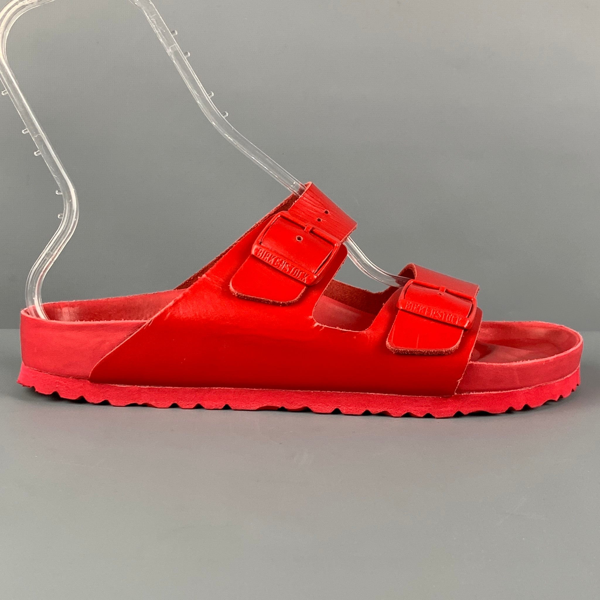 VALENTINO x BIRKENSTOCK Size 12 Red Leather Buckle Sandals – Sui