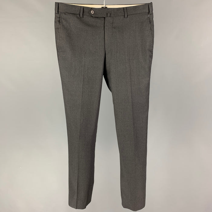 ISAIA Size 32 Dark Gray Lana Wool Dress Pants