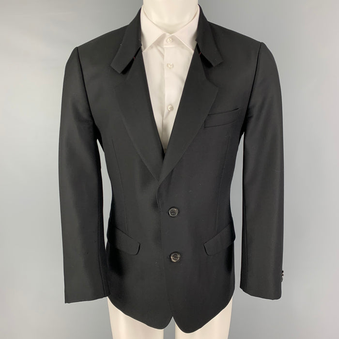 PAUL SMITH Size 40 Black Wool Silk Notch Lapel Sport Coat