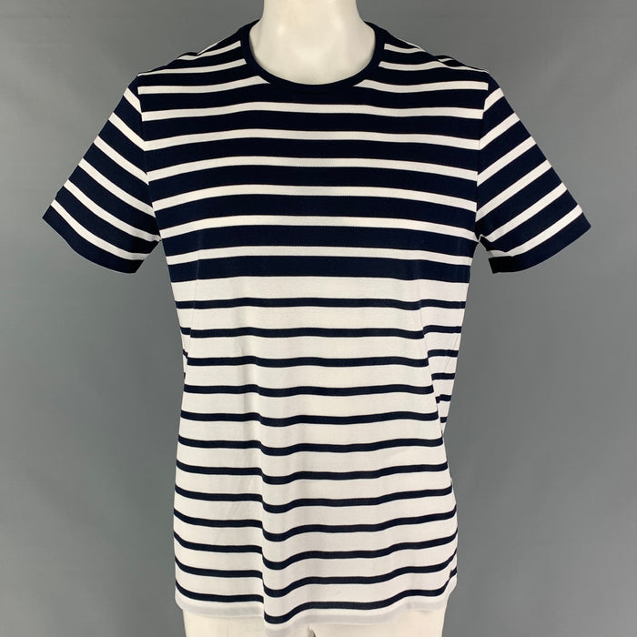 BOSS by HUGO BOSS Size XXL Navy White Cotton Crew-Neck T-shirt