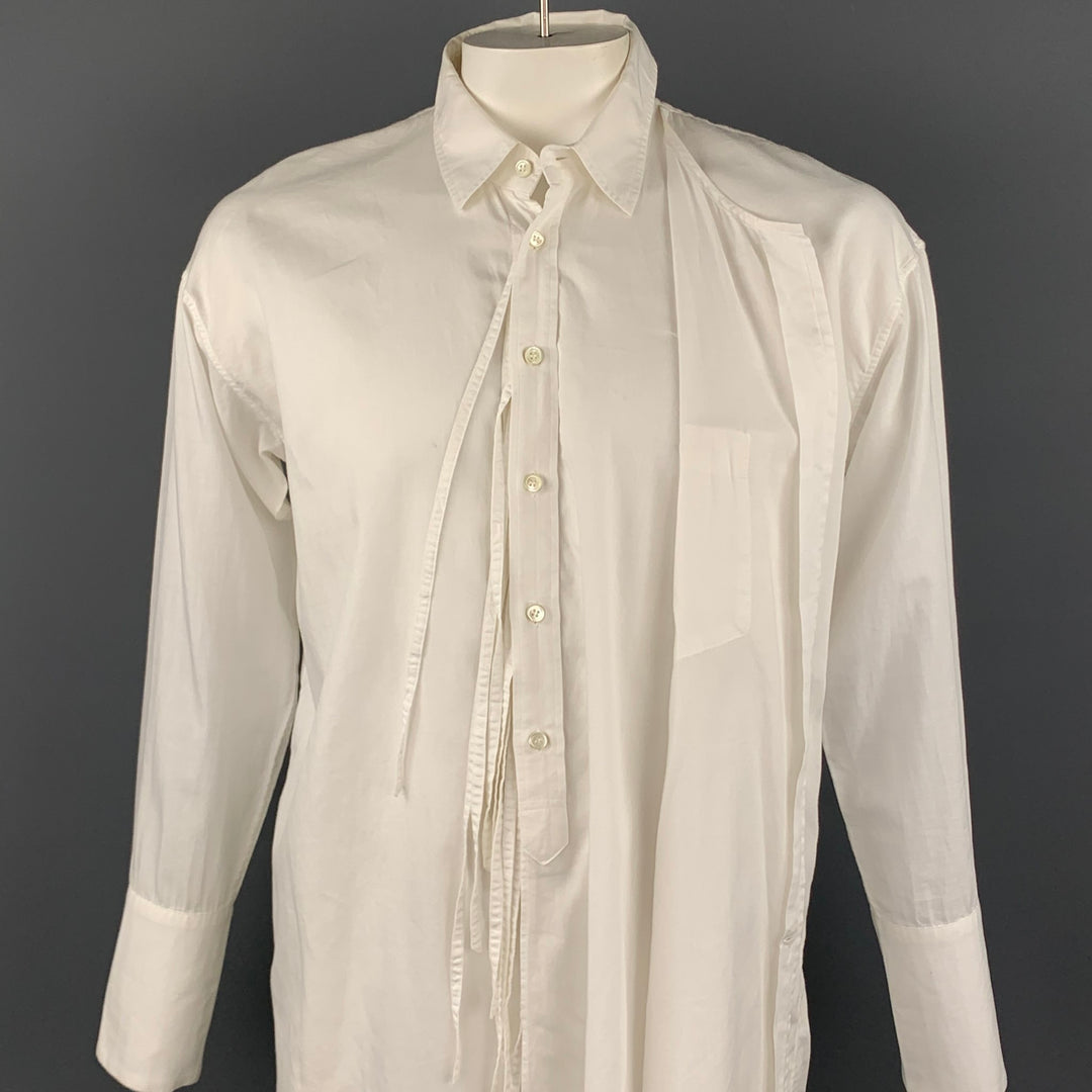 BEDj.w.FORD Size M White Cotton / Silk Long Asymmetrical Sleeve Shirt