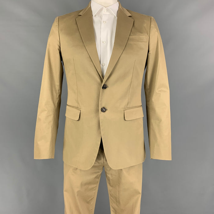 DSQUARED2 MANCHESTER Size 42 Khaki Cotton Notch Lapel Suit