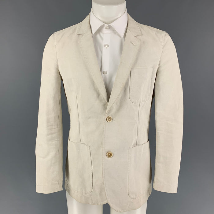 COMME des GARCONS Size M Off White Linen Cotton Notch Lapel Sport Coat