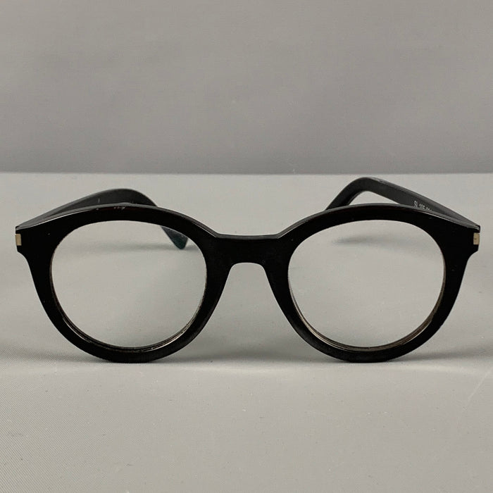 SAINT LAURENT Black Acetate Round Eyeglasses