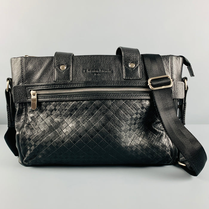 CHRISTIAN LACROIX Black Pebble Grain Leather Tote Bag