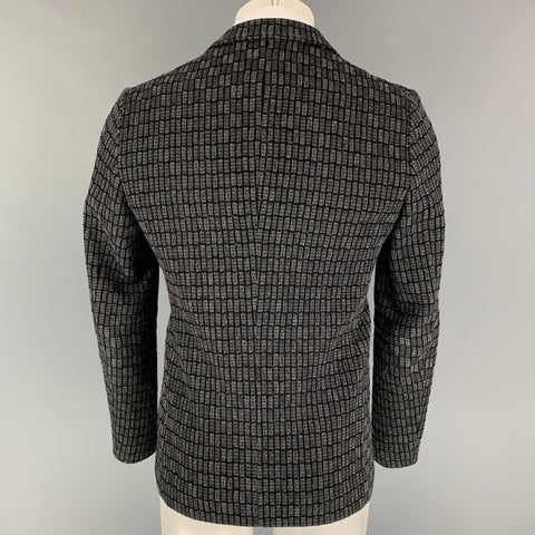 EMPORIO ARMANI Size 34 Grey Black Knitted Wool Blend Sport Coat