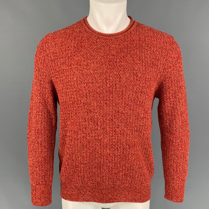 ISSEY MIYAKE Size M Red Orange Knit Crew-Neck Pullover