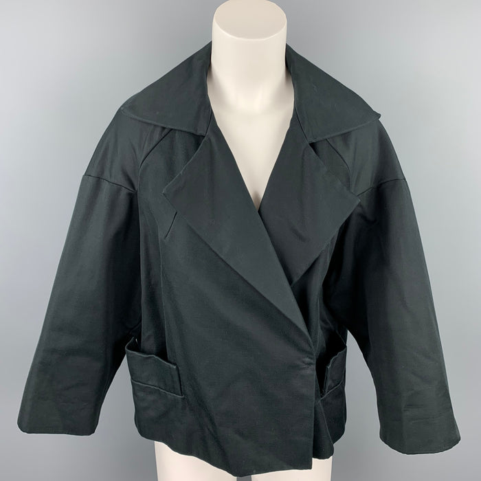 DRIES VAN NOTEN Size S Black Cotton / Polyamide Oversized Jacket