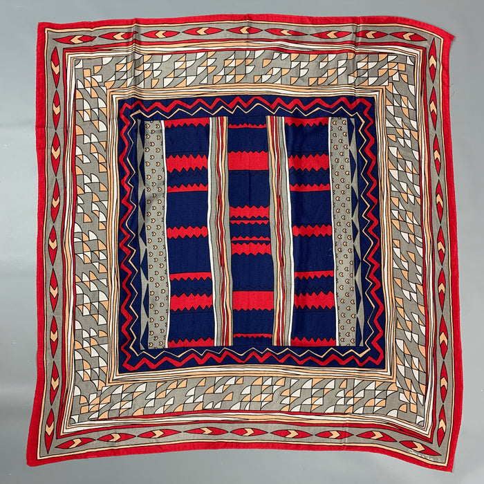 Vintage OSCAR DE LA RENTA Multi-Color Abstract Scarf