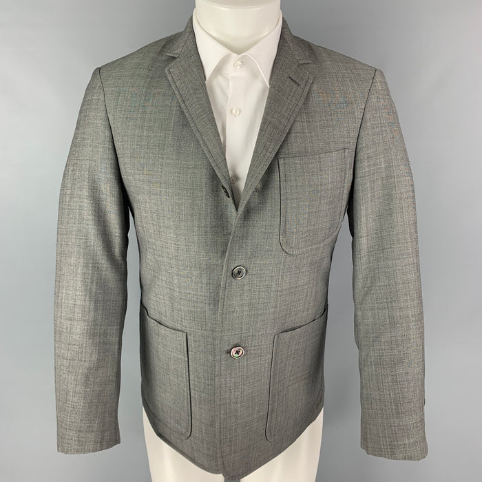 BLACK FLEECE Size 38 Grey Wool Notch Lapel Sport Coat