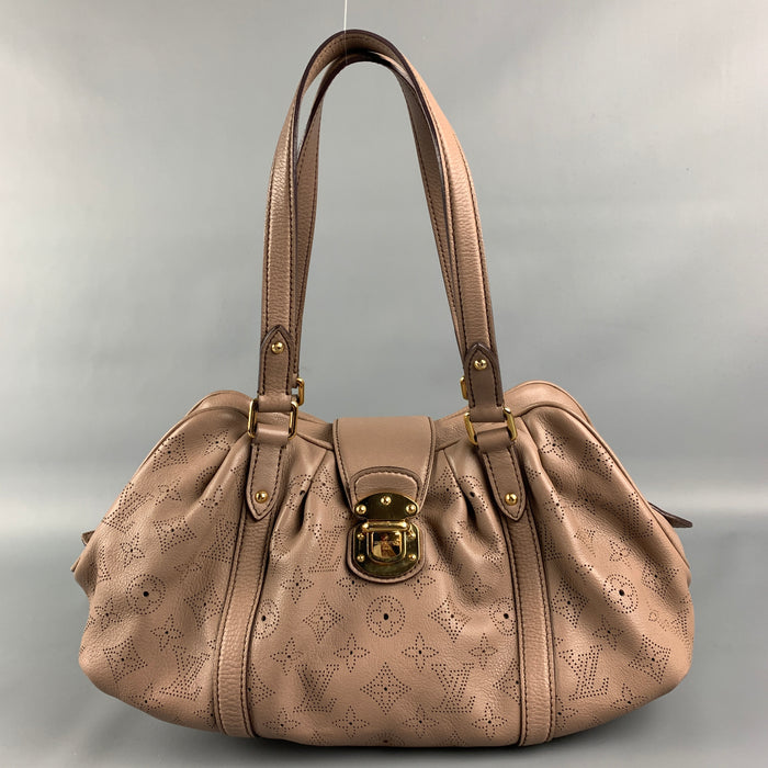 LOUIS VUITTON 2010 Lunar PM Taupe Perforated Leather Satchel Mahina Handbag