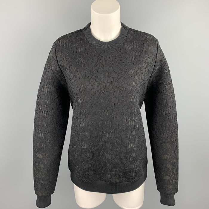 GIVENCHY Size S Black Lace Polyester Blend Crew-Neck Pullover