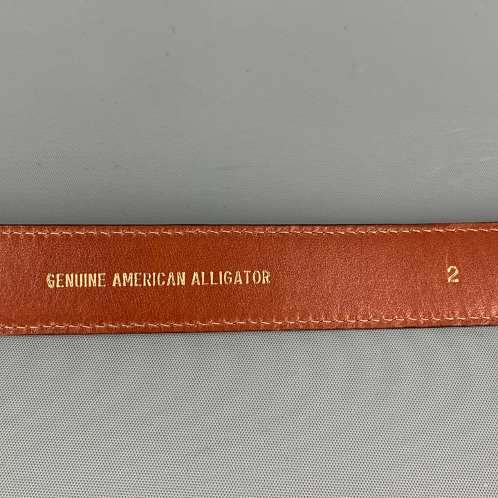 Vintage BARRY KIESELSTEIN-CORD 1995 Size 2 Brown Leather Sterling Alligator Belt