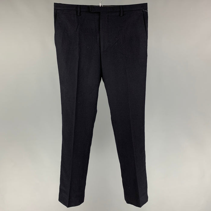 LANVIN Size 32 Navy Wool Dress Pants