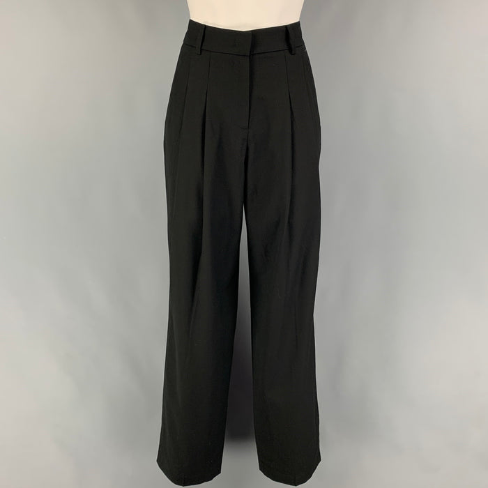THE FRANKIE SHOP Size XS Black Tencel blend Pleated High Waisted Dress Pants