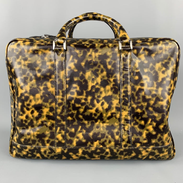 EMPORIO ARMANI Olive Camouflage Patent Leather Luggage / Briefcase