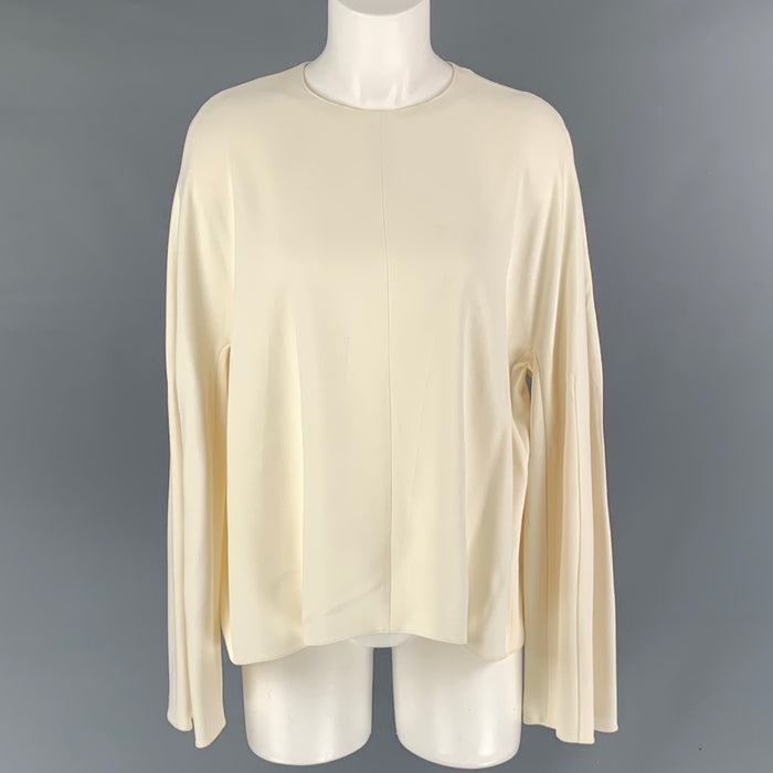 THE ROW Size 6 Cream Viscose Blend Raglan Blouse