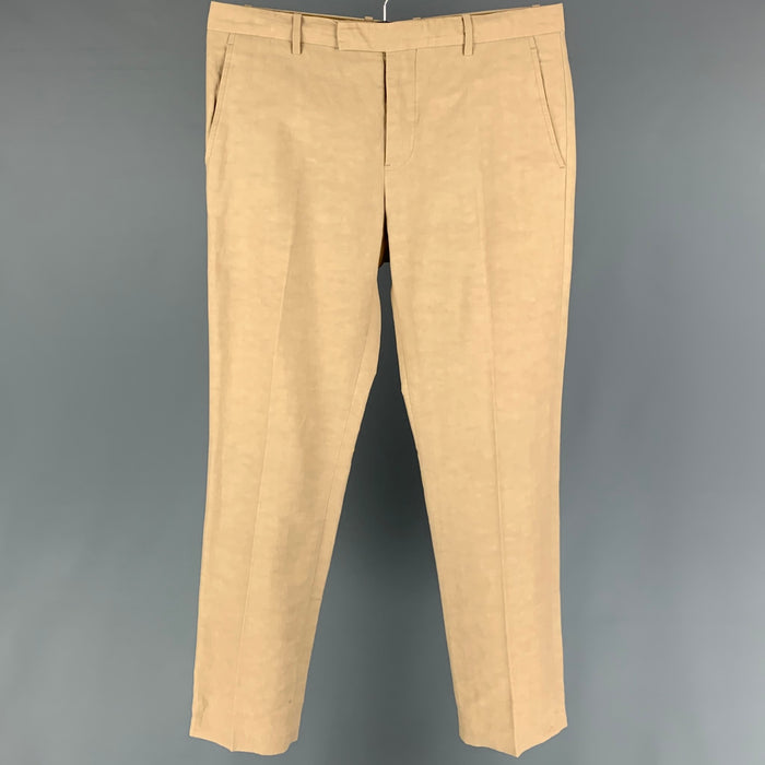 MARNI Size 34 Tan Nylon Blend Button Fly Dress Pants