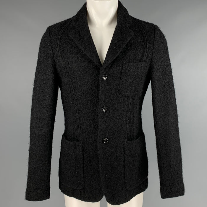 COMME des GARCONS HOMME PLUS Size M Black Wool Blend Textured Jacket