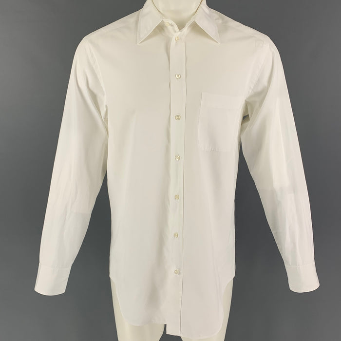 GIORGIO ARMANI Camisa de manga larga de algodón blanca talla S