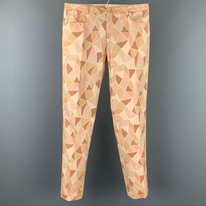 VERSUS by GIANNI VERSACE Size 30 Beige Geometric Cotton Casual Pants
