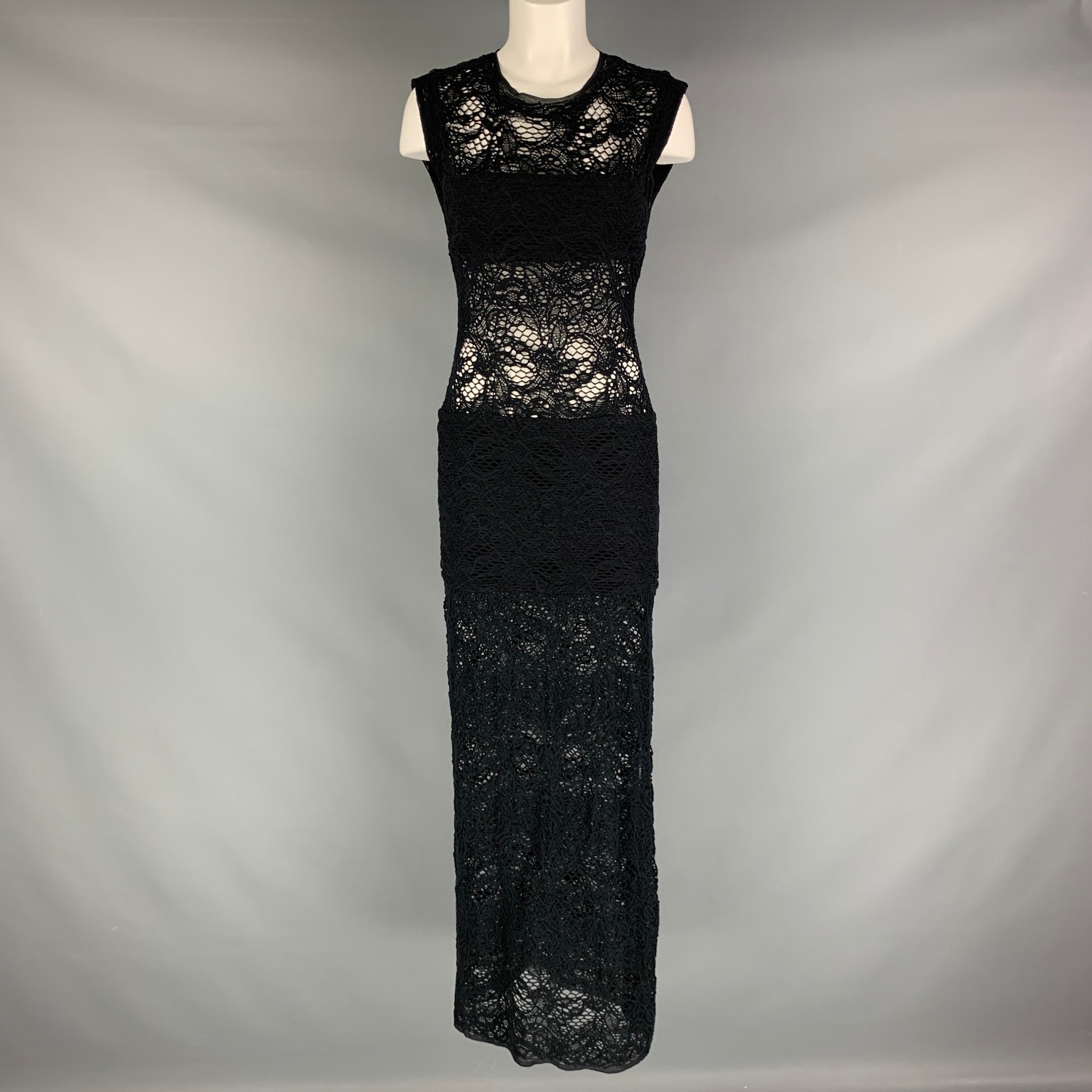 fitted lace wedding dress IRO - Black & Red Floral Cold Shoulder Maxi Dress Sz 2 main image 0