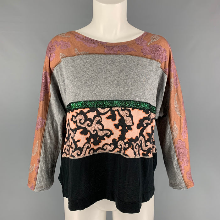 DRIES VAN NOTEN Size S Multi-Color Cotton Mixed Fabrics Raglan Pullover