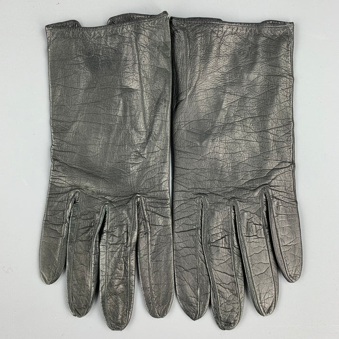 Vintage CHRISTIAN DIOR Black 6.5 Leather Gloves