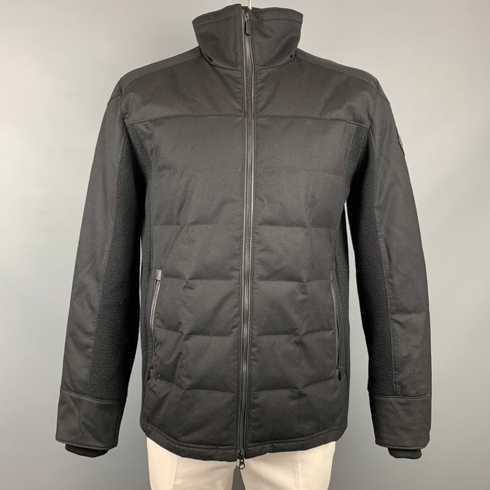 CANADA GOOSE Size XL Black Wool Zip Up High Collar Jacket