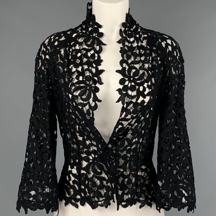 CHANEL Size M Black Single Button Jacket