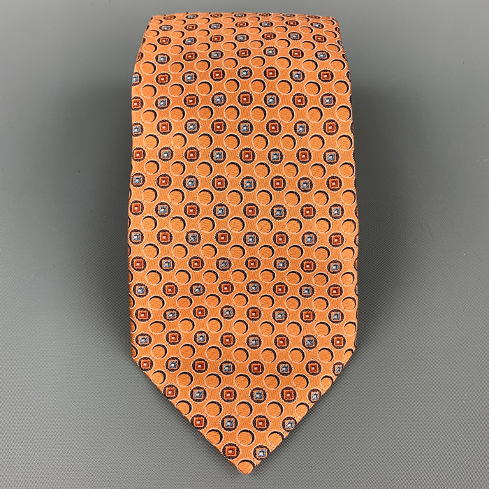 ERMENEGILDO ZEGNA Copper Circles Silk Tie