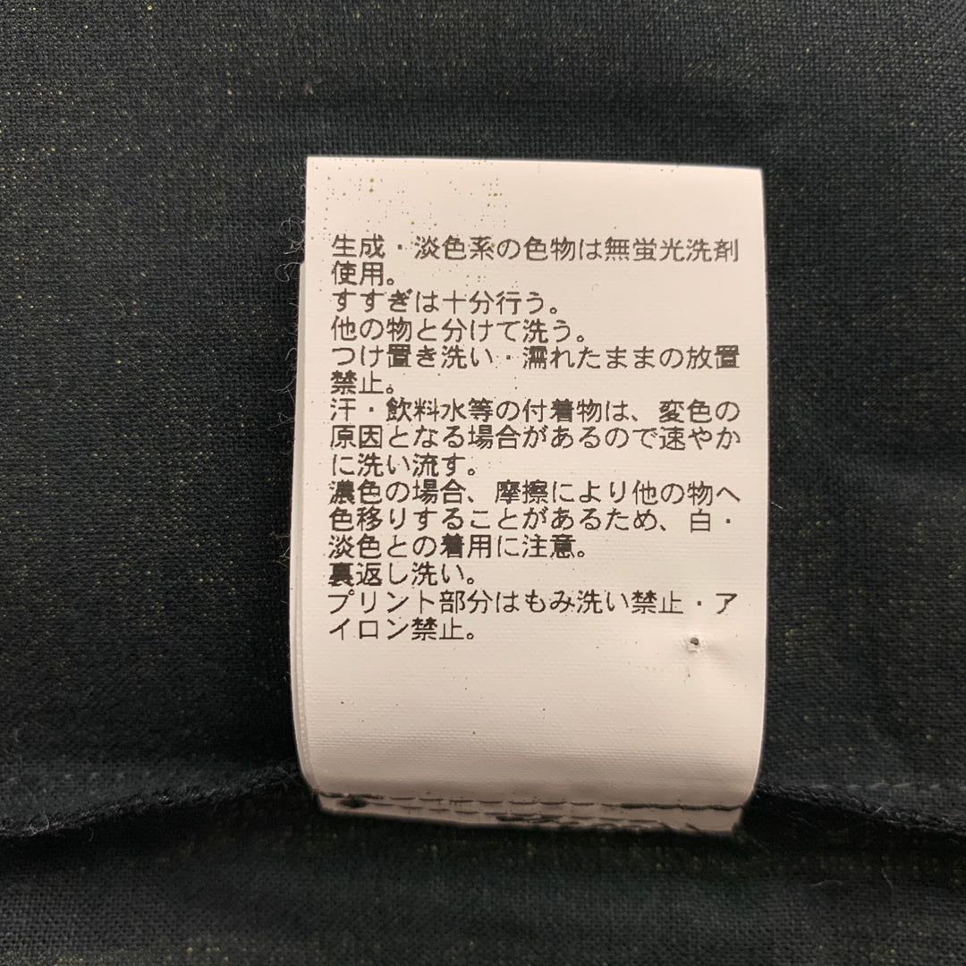 AMBUSH Talla L Chaqueta kimono de algodón con gráfico dorado negro