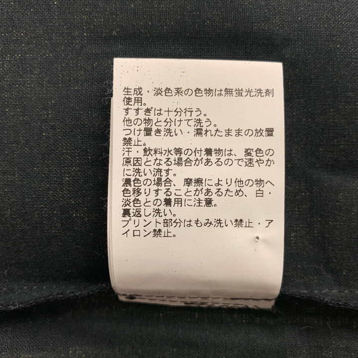 AMBUSH Talla L Chaqueta kimono de algodón con gráfico dorado negro