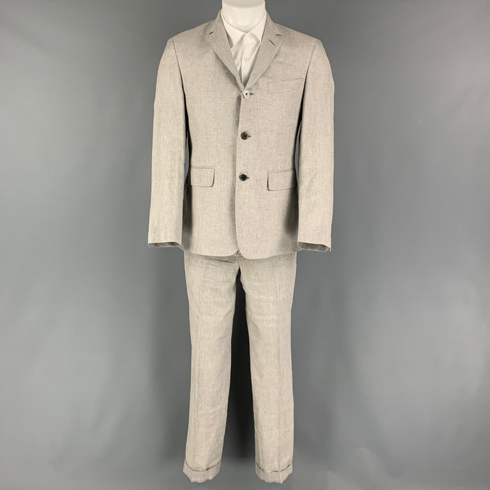 BLACK FLEECE Size 38 Grey Silver Linen Blend Single breasted Sport Coat