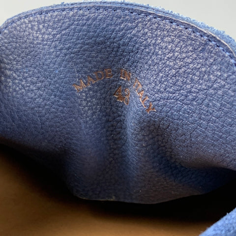 LORO PIANA Size 10 Blue Suede Slip On Summer Walk Loafers