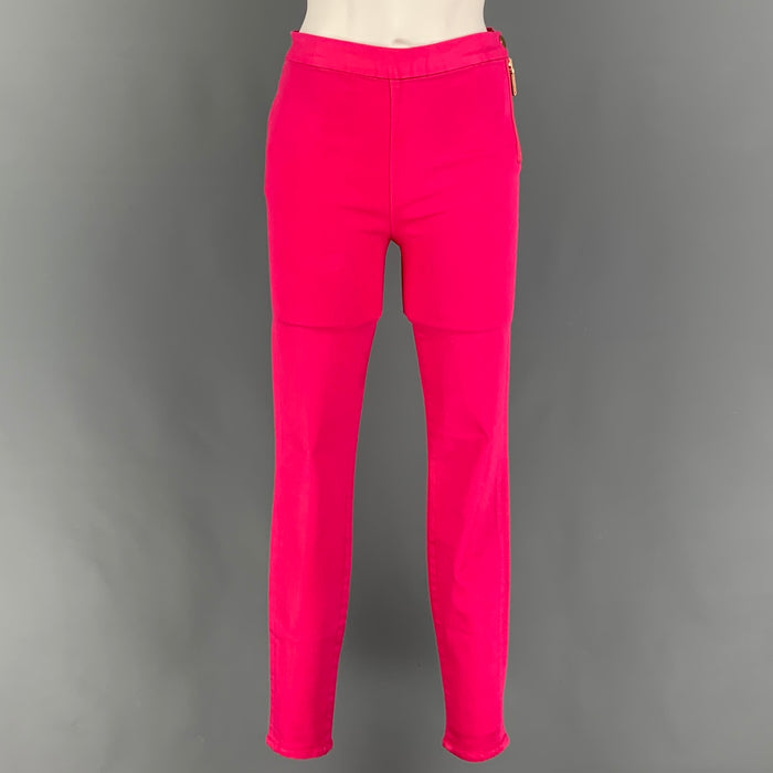 GIAMBATTISTA VALLI x 7 FOR ALL MANKIND Size 28 Pink Cotton Side Zipper Casual Pants