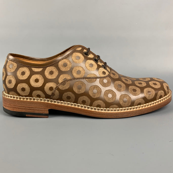 MARC JACOBS Talla 8 Zapatos con cordones de cuero cortado con láser marrón